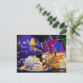 Een plaatje met fubby's in feeststemming. briefkaart (Staand voorkant)