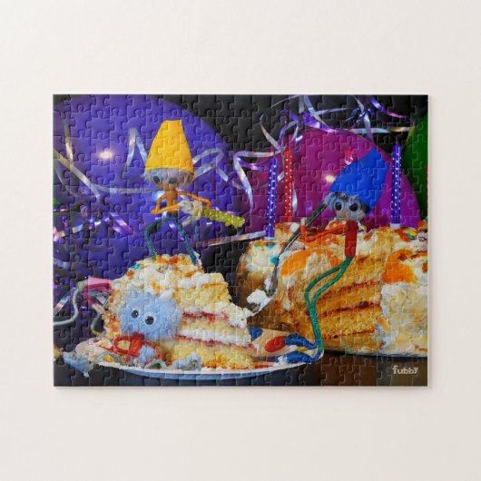 Een plaatje met fubby's in feeststemming. legpuzzel (Horizontaal)