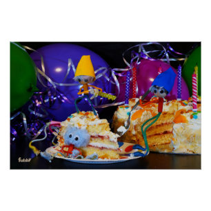 Een plaatje met fubby's in feeststemming. perfect poster