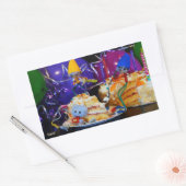 Een plaatje met fubby's in feeststemming. rechthoekige sticker (Envelop)