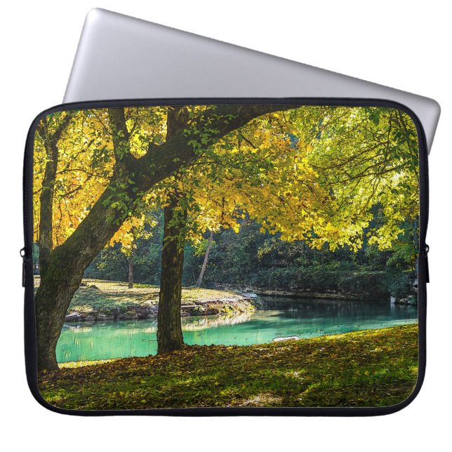 Een plaats onder de schaduwstructuur laptop sleeve (Voorkant)