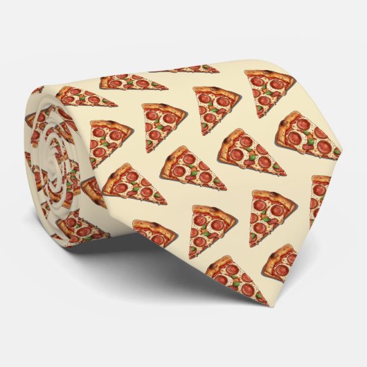 Een plak patroon van pizza stropdas (Opgerold)
