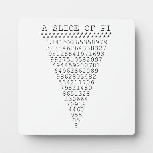 Een plak Pi-getallen Fotoplaat (Voorkant)