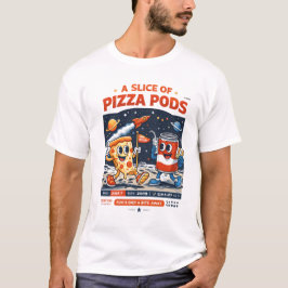 Een plak pizza-peulen – Space Pizza-cartoons T-shirt