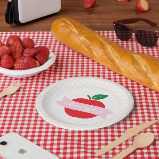 Een plakje appelcake papieren bordje (Picknick)