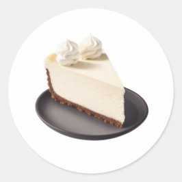 Een plakje cheesecake ronde sticker
