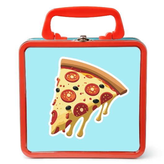 Een plakje Cheesy Peperoni Pizza Sticker