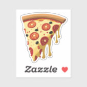 Een plakje Cheesy Peperoni Pizza Sticker (Vel)