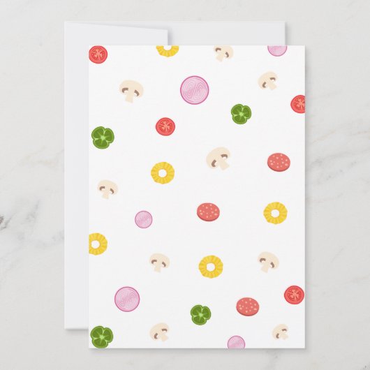 Een plakje leuke pizza party kinderen verjaardag kaart (Achterkant)