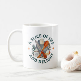 Een plakje van het leven en zakelijk logo koffiemok