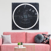 Een plan of kaart van het omcirkelde canvas van he (Insitu (Woonkamer))