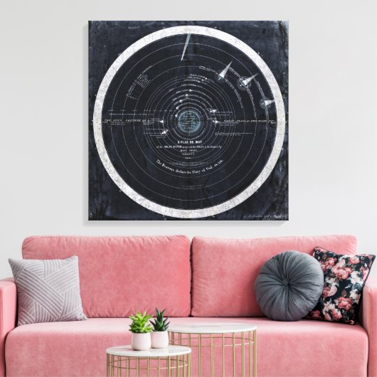 Een plan of kaart van het omcirkelde canvas van he (Insitu (Woonkamer))