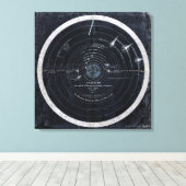 Een plan of kaart van het omcirkelde canvas van he (Insitu (Houten vloer))