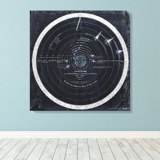 Een plan of kaart van het omcirkelde canvas van he (Insitu (Houten vloer))