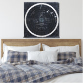 Een plan of kaart van het omcirkelde canvas van he (Insitu (Slaapkamer))