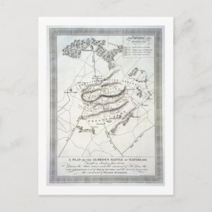 Een plan van de heerlijke waterloorslag (engravi) briefkaart