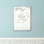 Een plan van de heerlijke waterloorslag (engravi) canvas afdruk (Insitu (Houten vloer))