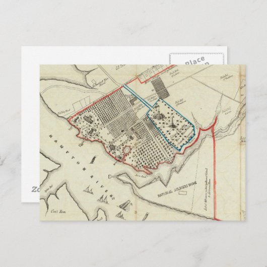 Een plan van het eigendom van de Hampton Normal Briefkaart (Voorkant / Achterkant)