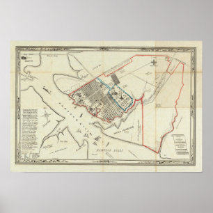 Een plan van het eigendom van de Hampton Normal Poster