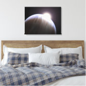 Een planeet buiten de zon met haar moederster canvas afdruk (Insitu (Slaapkamer))