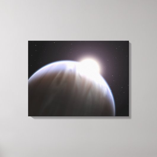 Een planeet buiten de zon met haar moederster canvas afdruk (Voorkant)