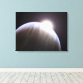 Een planeet buiten de zon met haar moederster canvas afdruk (Insitu (Houten vloer))