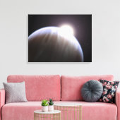 Een planeet buiten de zon met haar moederster canvas afdruk (Insitu (Woonkamer))