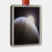 Een planeet buiten de zon met haar moederster metalen ornament (Rechts)