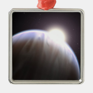 Een planeet buiten de zon met haar moederster metalen ornament