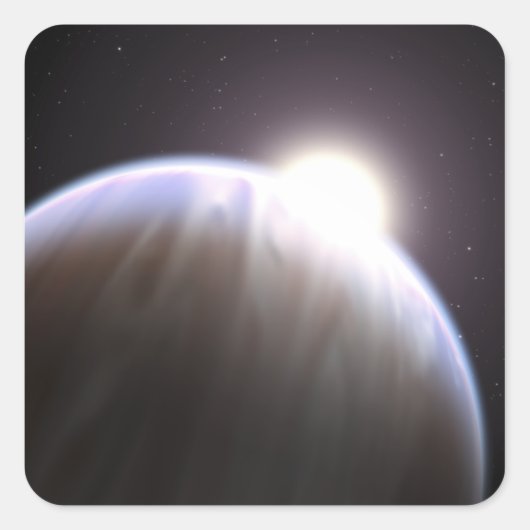 Een planeet buiten de zon met haar moederster vierkante sticker (Voorkant)