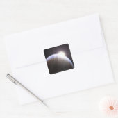 Een planeet buiten de zon met haar moederster vierkante sticker (Envelop)