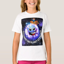 Een planeet tegelijk verkennen . jongen in een rak t-shirt