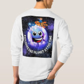 Eén planeet tegelijk verkennen. jongen in een rake t-shirt (Achterkant)