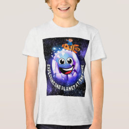 Eén planeet tegelijk verkennen. jongen in een rake Tri-Blend shirt