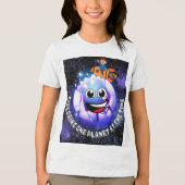 Eén planeet tegelijk verkennen. jongen in een rake Tri-Blend shirt (Voorkant)
