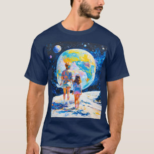 Een planeet zien terwijl je op een andere planeet t-shirt