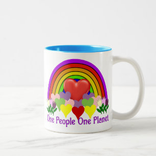 Eén Planet One People Tweekleurige Koffiemok