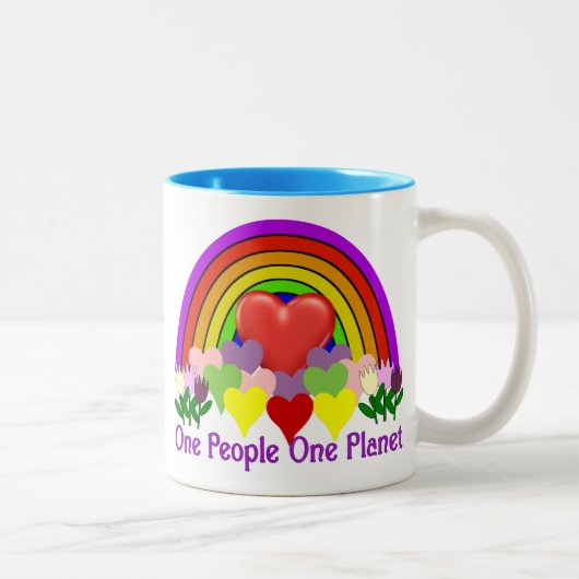 Eén Planet One People Tweekleurige Koffiemok (Rechts)