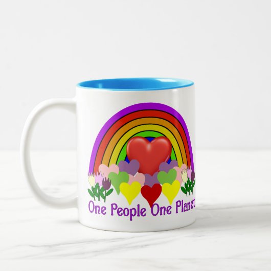 Eén Planet One People Tweekleurige Koffiemok (Links)