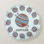 Een planetjupiter en een kleurrijke ruimtegreep vo rond kussen (Achterkant)