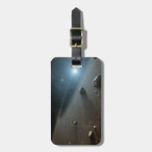 Een planetoïdengordel rond de heldere ster Vega. Bagagelabel (Voorkant verticaal)