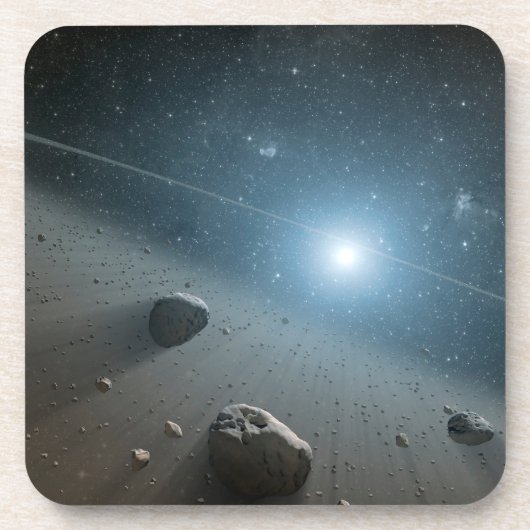 Een planetoïdengordel rond de heldere ster Vega. Bier Onderzetter (Voorkant)
