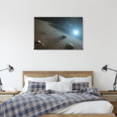 Een planetoïdengordel rond de heldere ster Vega. Canvas Afdruk (Insitu (Slaapkamer))
