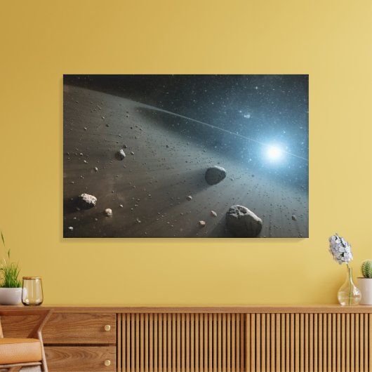 Een planetoïdengordel rond de heldere ster Vega. Canvas Afdruk (Insitu (Woonkamer))