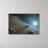 Een planetoïdengordel rond de heldere ster Vega. Canvas Afdruk (Voorkant)