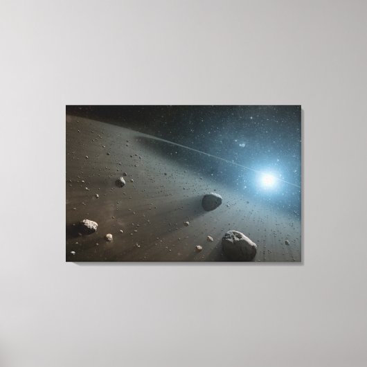 Een planetoïdengordel rond de heldere ster Vega. Canvas Afdruk (Voorkant)