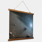 Een planetoïdengordel rond de heldere ster Vega. Hangend Wandkleed (Gebogen)