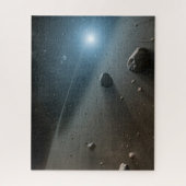 Een planetoïdengordel rond de heldere ster Vega. Legpuzzel (Verticaal)