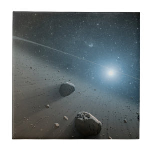 Een planetoïdengordel rond de heldere ster Vega. Tegeltje