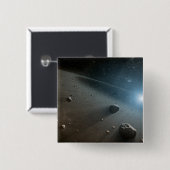 Een planetoïdengordel rond de heldere ster Vega. Vierkante Button 5,1 Cm (Voorkant /achterkant)